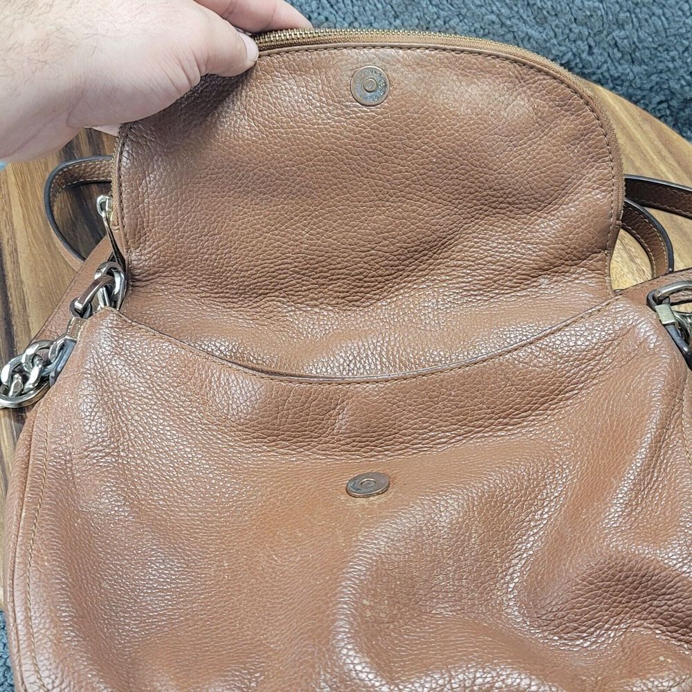 Michael Kors Bedford Leather Medium Brown Convertible Shoulder Crossbody Bag - Picture 13 of 16